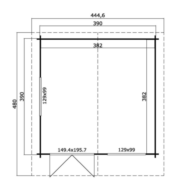Ξύλινο Σπίτι Καλλιόπη 410 x 410 x (Y) 256 cm - Image 4