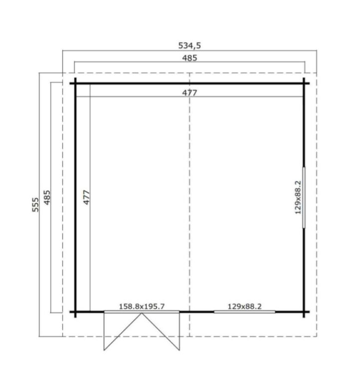 Ξύλινο Σπίτι Τερψιχόρη 505 x 505 x (Y) 291 cm - Image 4