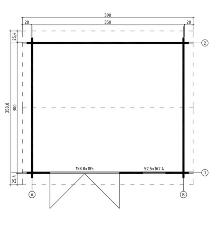 Ξύλινο Σπίτι Φαίδρα 370 x 320 x (Y) 245 cm - Image 4
