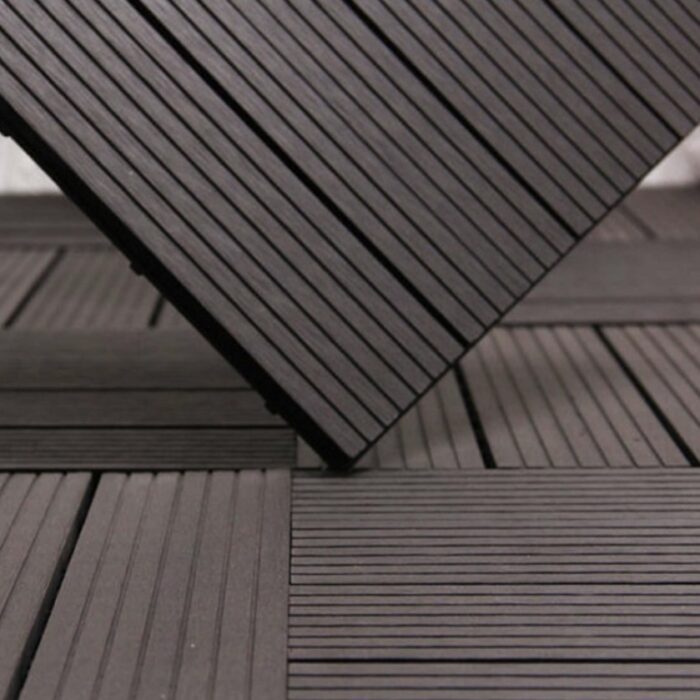 Πλακάκι WPC Γραμμωτό 30x30 cm Καφέ dark - Image 2