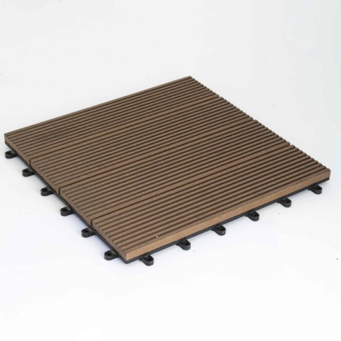 Πλακάκι WPC Γραμμωτό 30,5 x 30,5 cm Καφέ σκούρο - Image 1