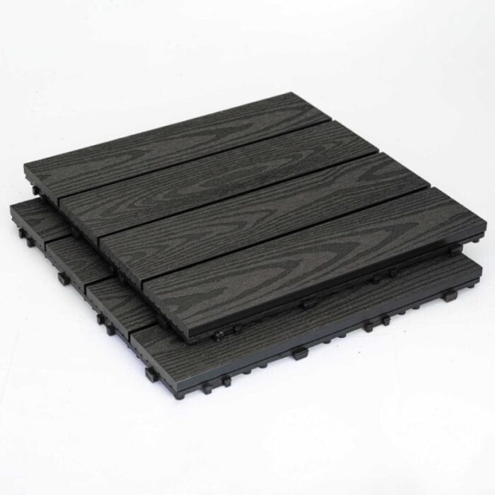Πλακάκι WPC με όψη ξύλου 30x30 cm Γκρι σκούρο - Image 2
