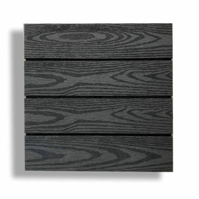 Πλακάκι WPC με όψη ξύλου 30x30 cm Γκρι σκούρο - Image 3