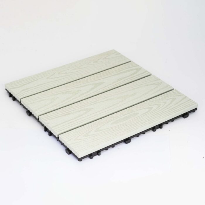 Πλακάκι WPC με όψη ξύλου 30x30 cm Λευκό-μπεζ - Image 1
