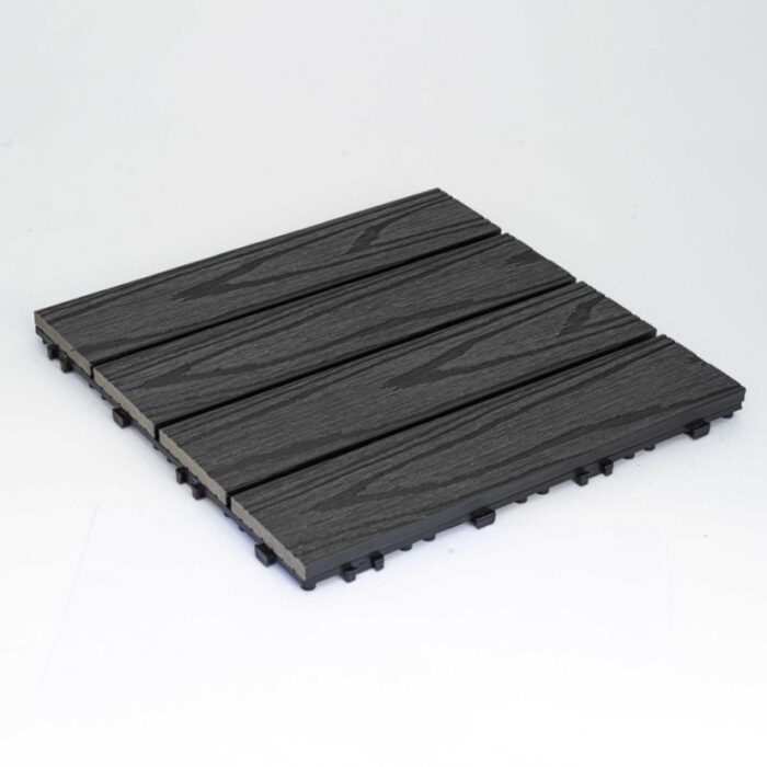 Πλακάκι WPC με 3D όψη ξύλου 30x30 cm Γκρι σκούρο - Image 1