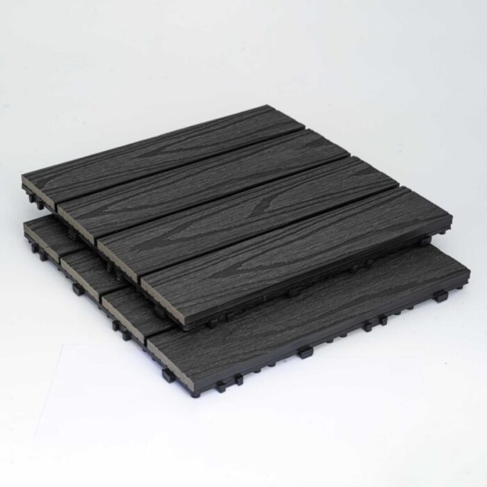Πλακάκι WPC με 3D όψη ξύλου 30x30 cm Γκρι σκούρο - Image 2