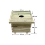 Ξύλινος κάδος απορριμμάτων τετράγωνος 50x50x40cm 60lt