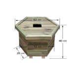 Ξύλινος κάδος απορριμμάτων εξάγωνος Δ52x40cm 60lt