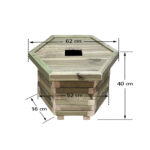 Ξύλινος κάδος απορριμμάτων εξάγωνος Δ52x40cm 60lt