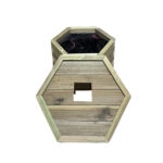 Ξύλινος κάδος απορριμμάτων εξάγωνος Δ52x40cm 60lt - Image 2