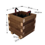 Ξύλινη Γλάστρα Τετράγωνη 30 x 30 x 32 cm βαρέως τύπου - Image 3