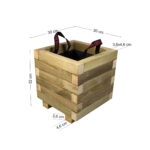 Ξύλινη Γλάστρα Τετράγωνη 40 x 40 x 36 cm βαρέως τύπου - Image 2