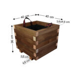 Ξύλινη Γλάστρα Τετράγωνη 40 x 40 x 36 cm βαρέως τύπου - Image 3