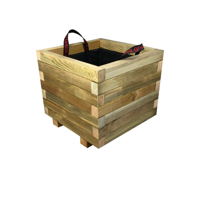 Ξύλινη Γλάστρα Τετράγωνη 30 x 30 x 32 cm βαρέως τύπου - Image 1