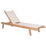 Ξύλινη ξαπλώστρα παραλίας επαγγελματική εκρού 204x65x31,5-92,5Υεκ. - Image 2