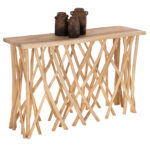 Κονσόλα Krant με κλαδιά μασίφ Teak 121x36x75(Y)εκ.