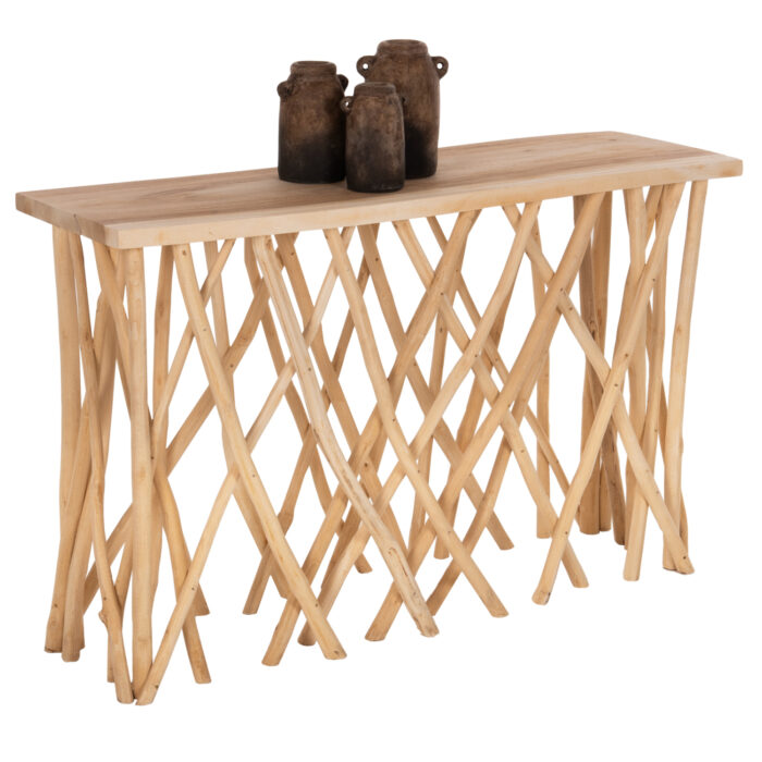 Κονσόλα Krant με κλαδιά μασίφ Teak 121x36x75(Y)εκ. - Image 1