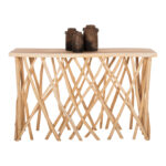 Κονσόλα Krant με κλαδιά μασίφ Teak 121x36x75(Y)εκ. - Image 4