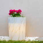 Φωτιζόμενη Γλάστρα Marble effect