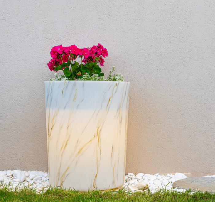 Φωτιζόμενη Γλάστρα Marble effect - Image 1
