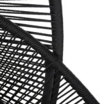 Κρεμαστή κούνια-φωλιά μεταλλική μαύρη με συνθετικό Rattan και γκρι μαξιλάρι 120x110x190Υ - Image 8