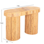 Κονσόλα Οβάλ φυσικό rattan 110x45x(Y)74,5εκ. - Image 2