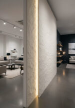 Panel Εύκαμπτης πέτρας 108010 Rough granite 60 x 120cm Pure white - Image 3