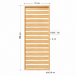 Ξύλινο καφασωτό 70 x 180 cm βαρέως τύπου με οριζόντιες τάβλες - κενό 2cm - Image 2