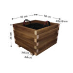 Ξύλινη Γλάστρα Τετράγωνη 50 x 50 x 36 cm βαρέως τύπου - Image 3