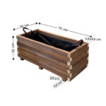 Ξύλινη Γλάστρα Παραλληλόγραμμη 75 x 30 x 32 cm βαρέως τύπου - Image 3