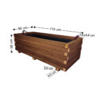 Ξύλινη Γλάστρα Παραλληλόγραμμη 110 x 50 x 36 cm βαρέως τύπου - Image 3