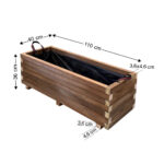 Ξύλινη Γλάστρα Παραλληλόγραμμη 110 x 40 x 36 cm βαρέως τύπου - Image 3