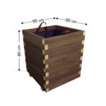 Ξύλινη Γλάστρα Τετράγωνη 50 x 50 x 60 cm βαρέως τύπου - Image 2