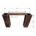 Σετ γλάστρες πάγκος 223 x 40 x 110 cm - Image 3