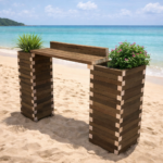 Σετ γλάστρες πάγκος 160 x 30 x 110 cm