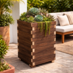 Ξύλινη Γλάστρα Τετράγωνη 50 x 50 x 60 cm βαρέως τύπου