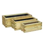 Ξύλινη Γλάστρα Παραλληλόγραμμη 30 x 70 x (Υ)28 cm - Image 3